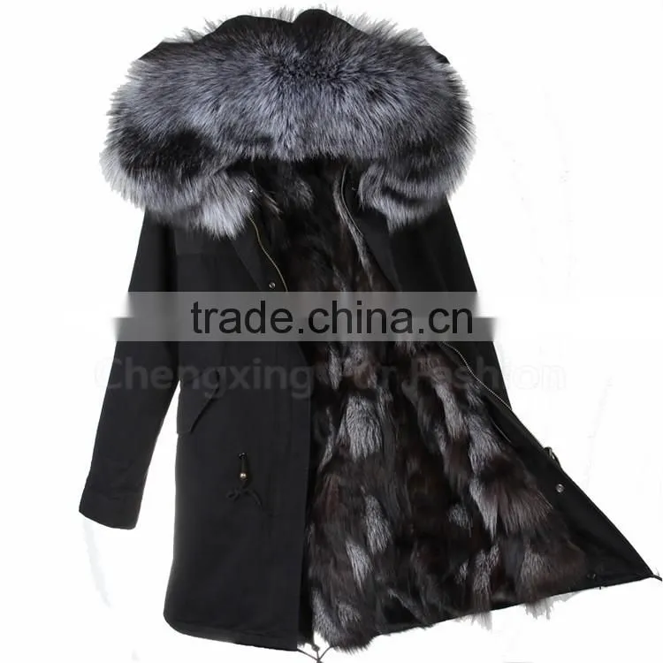 CX-G-P-12 Hot Selling Parka Coat Genuine Fox FUR Coat Women