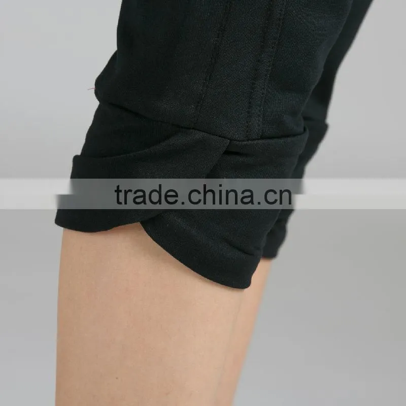 Womens High Quality Fitness Yoga Black Cropped Pants