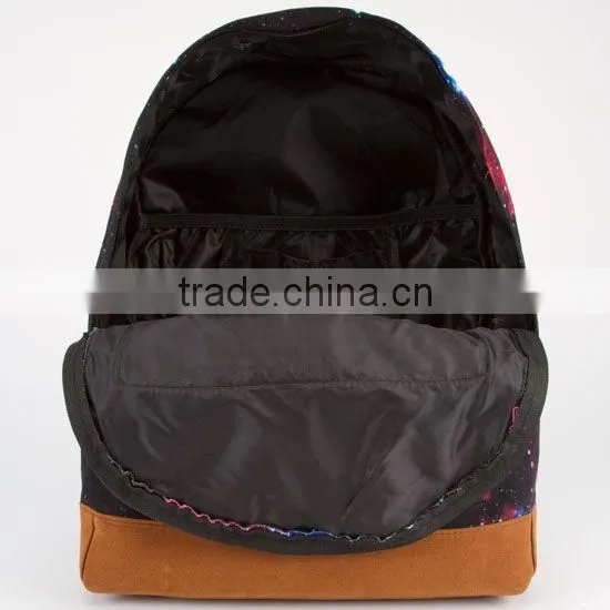 Custom printed blank canvas galaxy school backpack