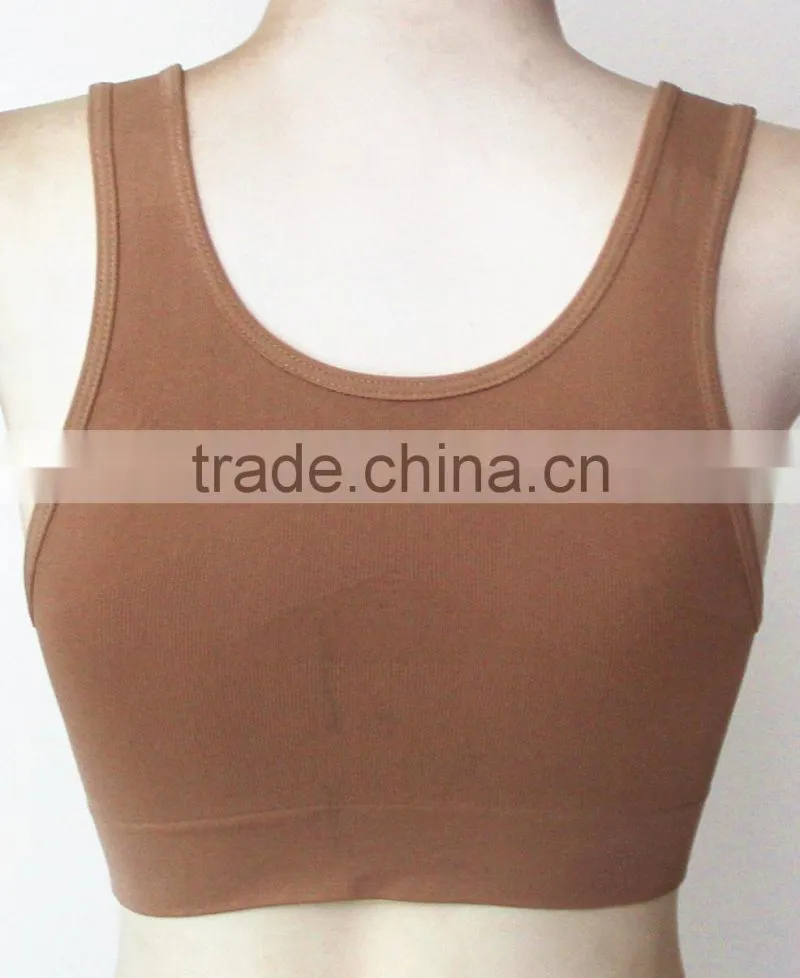 seamless front close zipper double layer with removable sponge sports bra