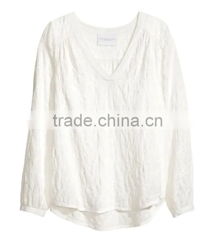 Ladies Long Sleeve V-Neck Blouse