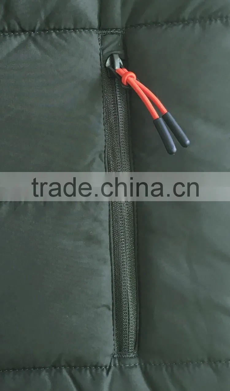 Polyester taffeta linling lightweight mens winter warm quilted vest