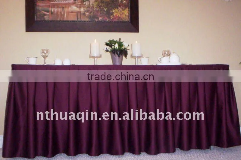 Polyester banquet table skirting and table skirts and table linen