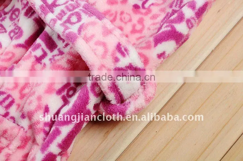 100%polyester coral fleece bathrobe