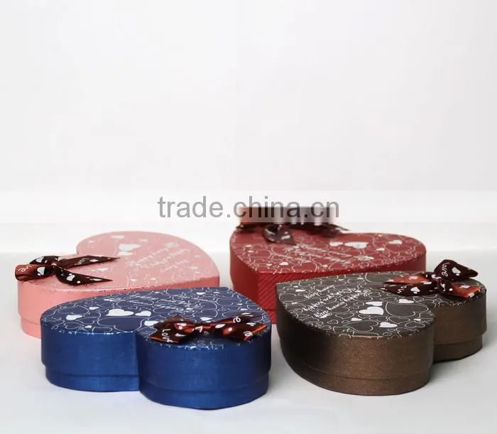 Sweet Bowknot Lower Price Luxury Paper Gift Packaging Heart Shaped Chocolate Box w/ Dividers,Caja de Bombones Corazon