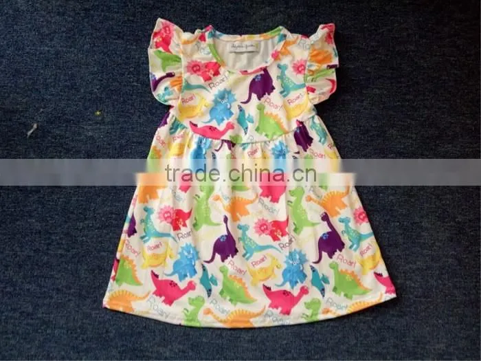 CH00260YIWU BOYA Cotton milk silk dress cotton love de paris new fabric pattern kids clothes wearing boutique dresses