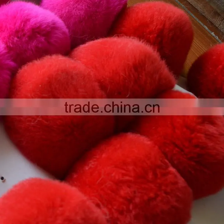 SJ748-01 8CM Colorful Rex Rabbit Fur Ball Wholesale Fur Pom pom