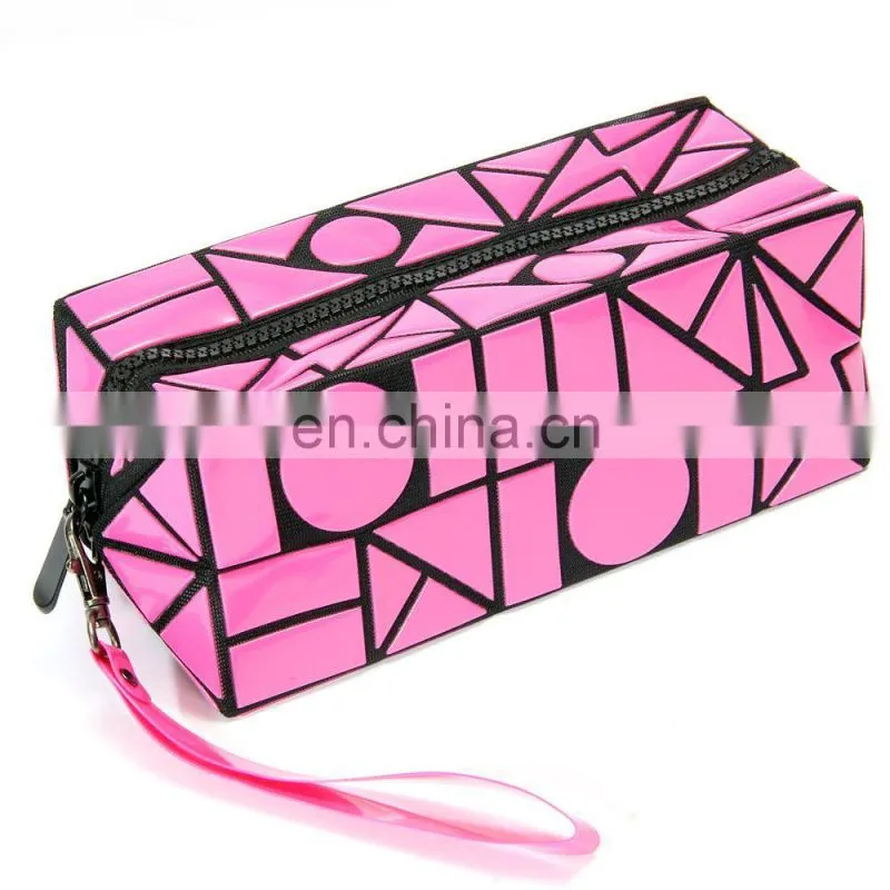 Lattice Sequined Folading Travel Makeup Pouch Bag Cosmetic With Zipper