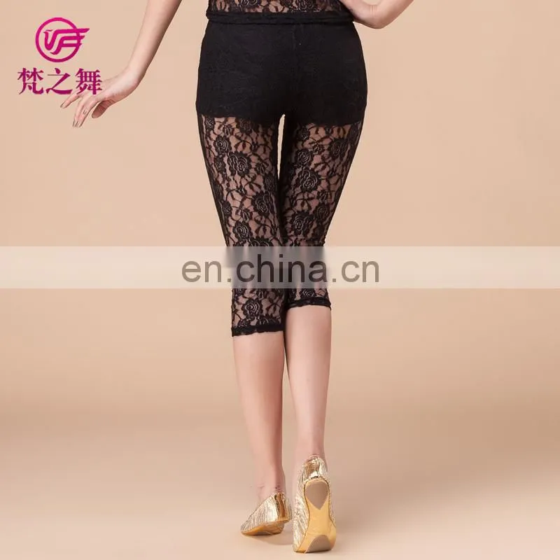 Fashion sexy elegant short hight lace cropped trousers pant K-4039