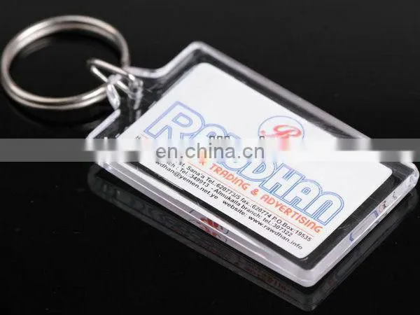 RECTANGLE CLEAR ACRYLIC KEYCHAIN