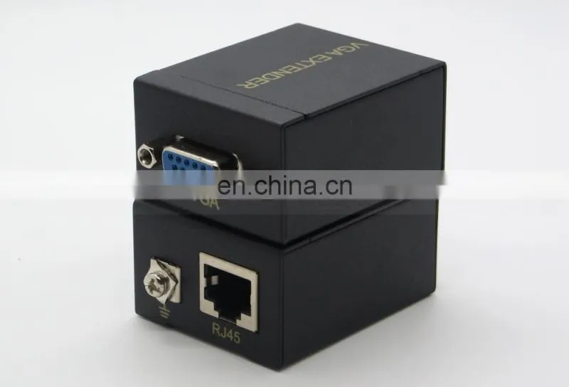 60M VGA Extender Repeater Adapter over Single RJ45 Cat 5e Cat6 Network Cable Support 1080P Full 3D 1 Transmitter + 1 Receiver