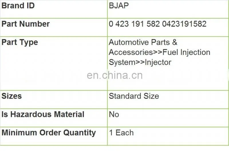 BJAP Diesel fuel injector KBAL101P67 0 423 191 582 0423191582 04231554 for Deutz Engine