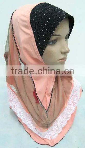 A559 Fashion modern HIGH QUALITY ISLAMIC HEADSCARF ONE PIECE flower LONG MUSLIM HIJAB