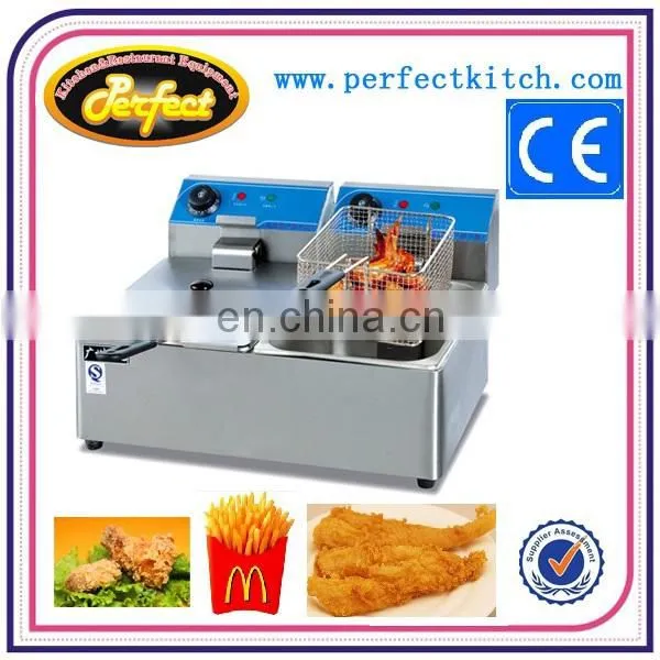 8L Stainless Steel Electric fish Fryer / Double Tanks chips Fryer