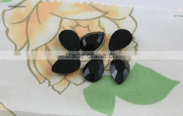 water drip solid black sewing resin stone button