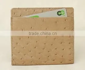 2016 lovely color ostrich skin leather folding coin case coin pouch slim coin purse