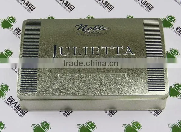 Square Metal Tea Tin Box with hinged