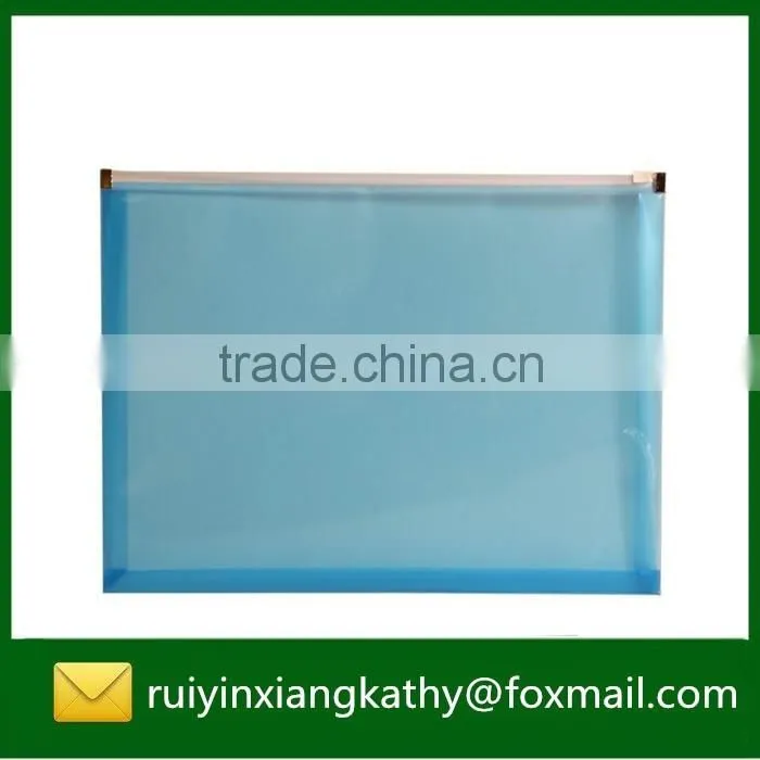 Colourful Plastic Zipper Document Bag