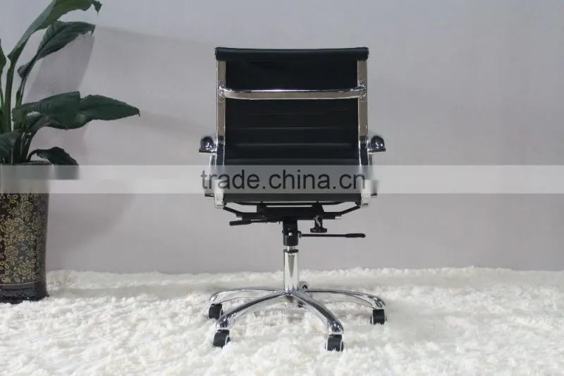 Replica Italian graceful Design Aluminum frame and armrest Italian Genuine leather Charles and Ray High Back office chair