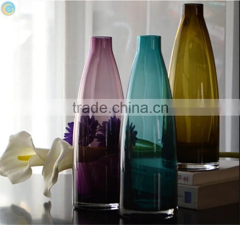 wholesale handblown art clear color glass vases