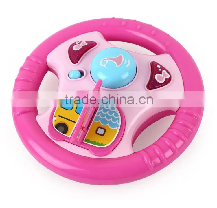 Eco-friendly plastic baby toy educational car with steering wheel MT801039