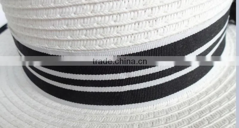 flat top white papaer straw hat