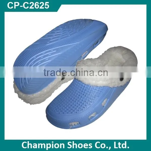 Fashion High Elasticity High Heel Fur Lined Clogs