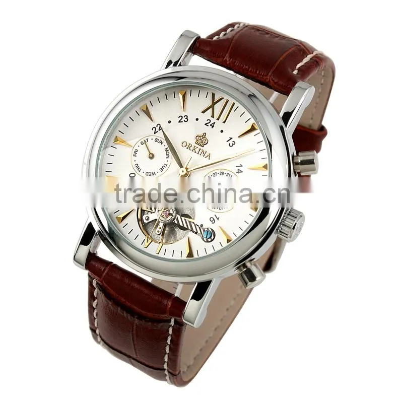 Tourbillon Automatic Leather Watch WM307