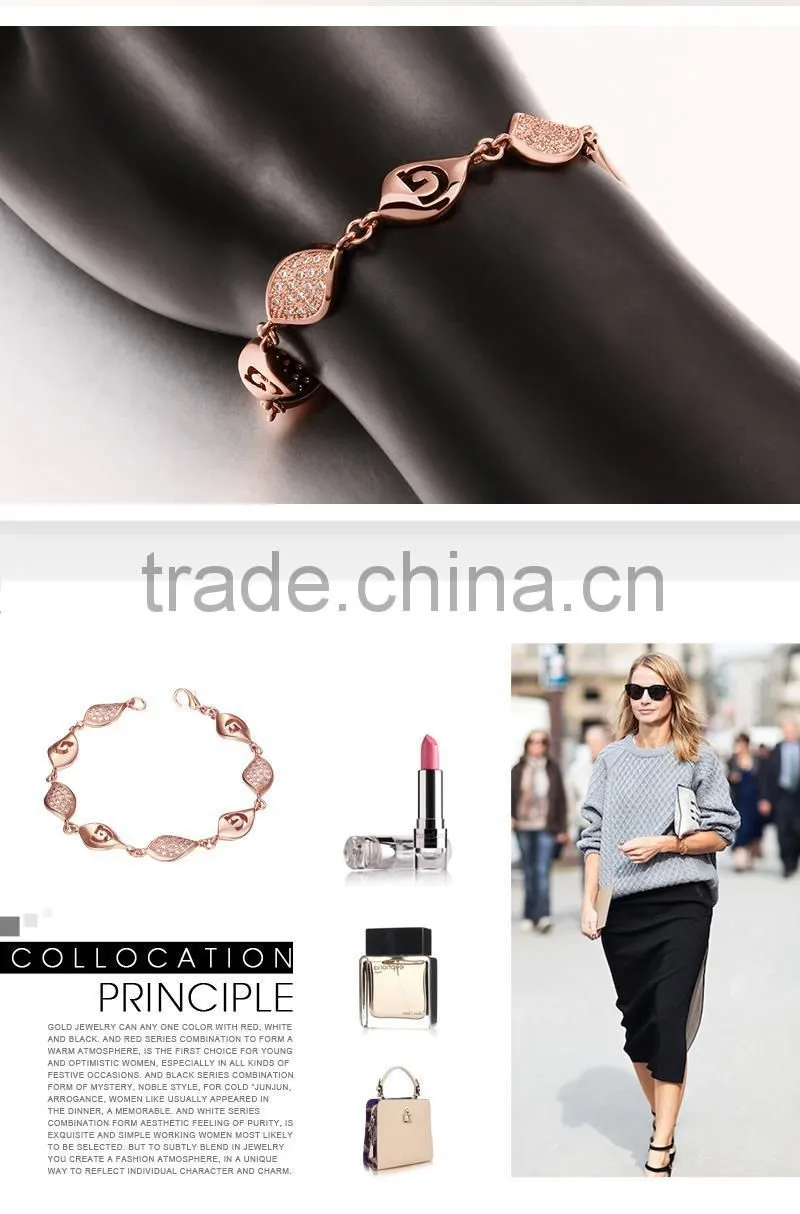 2015 New arrival branded jewelry gold bracelet models for yong ladies