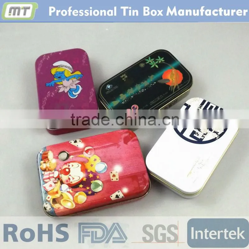 rectangular two piece colorful cigarette package tin
