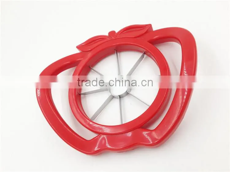 Plastic apple corer and apple slicer