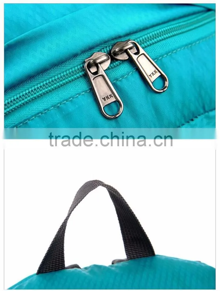 fashion waterproof nylon camping backpack can be fold shoulder bag