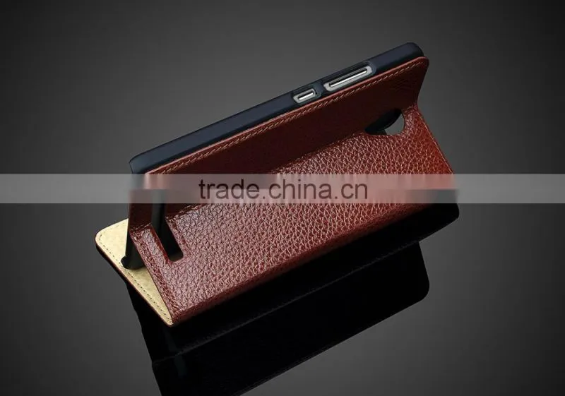 Simple Series Genuine Leather case Flid Cover Case For Xiaomi Red Mi Note 2 Flid CASE with six colors MT-4375