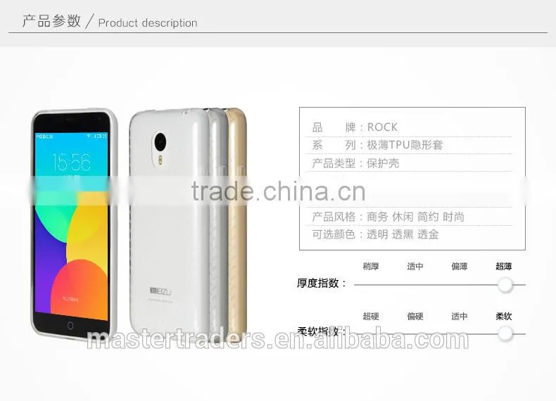 ROCK 0.7MM Ultra Thin Clear Soft TPU Protective Back Cover Case For Meilan Note MT-2913