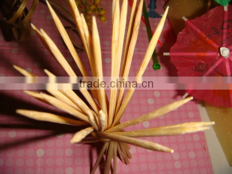 120mm natual green-yellow bamboo heart shape food picks