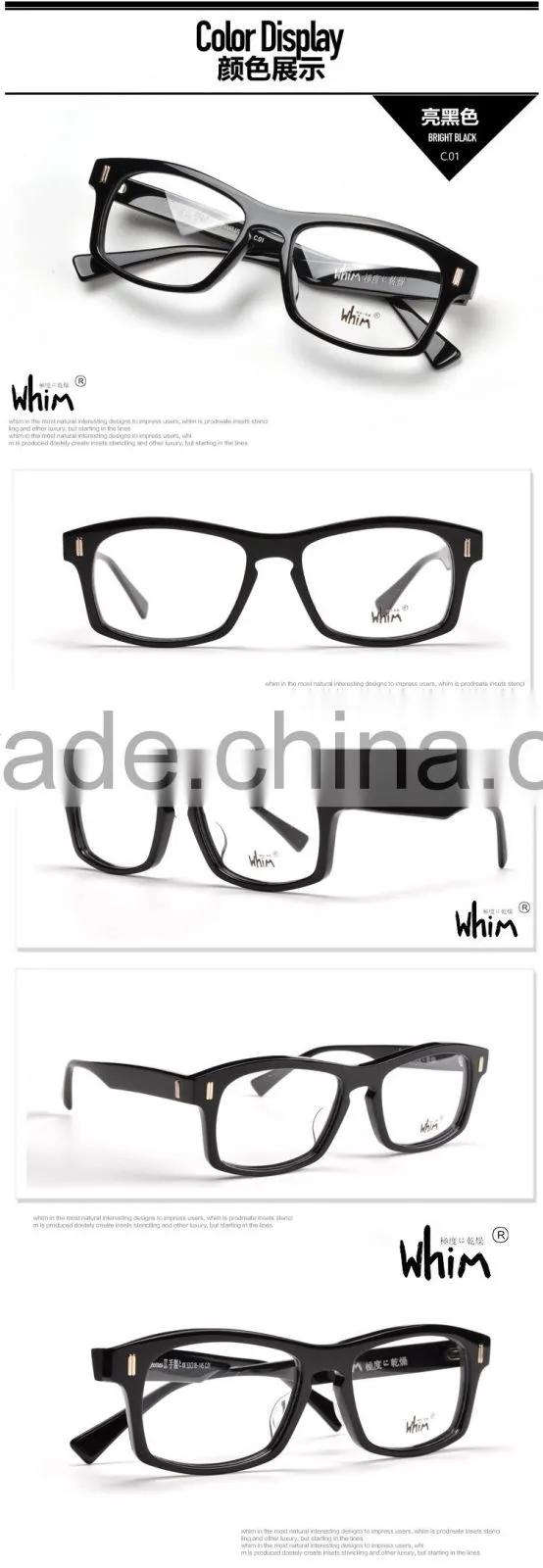 WHIM new product optical frame made in china acetate glasses frame