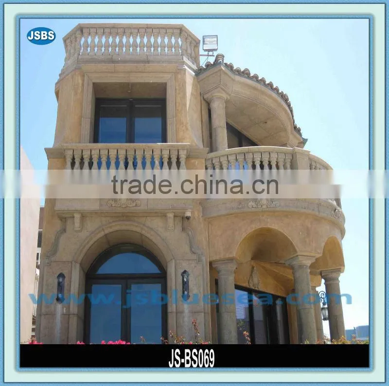 design carved stone balustrade and stone columns