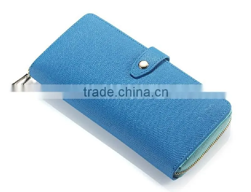 2015 new design promotion pretty leather zipper women wallets with card slots