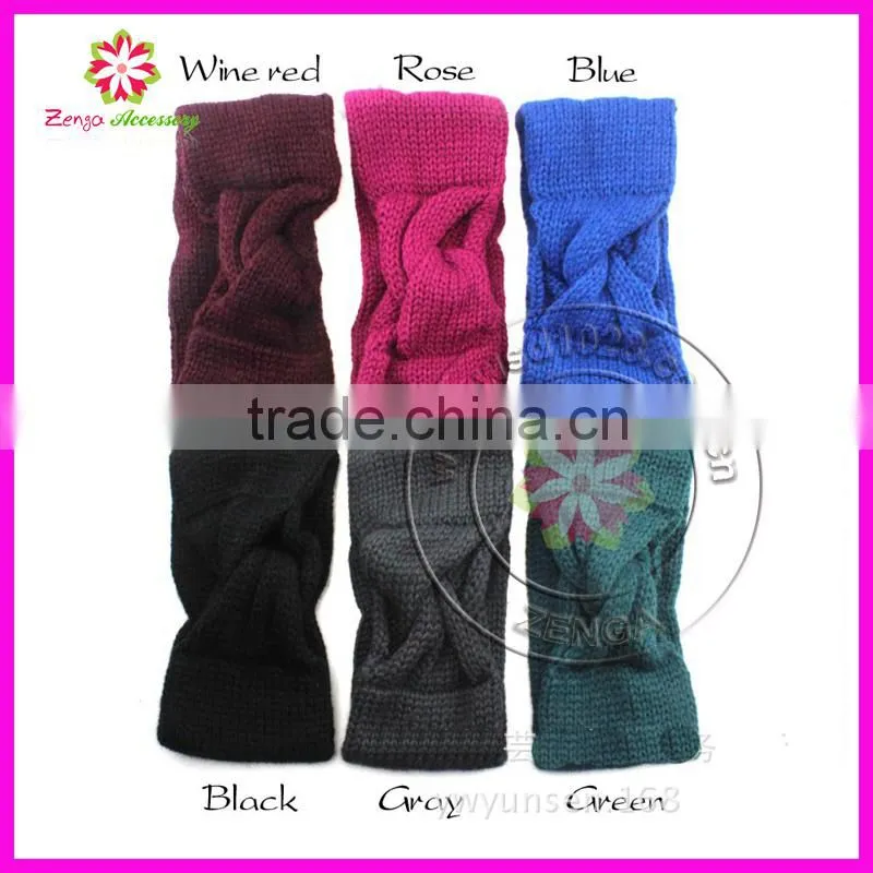 Winter Flower Knit Crochet Headwrap Headband ear warmer headwear wrap hairband