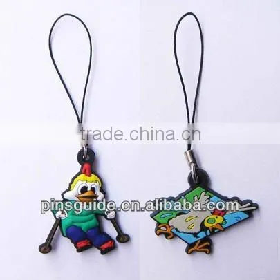 Supplier 2014 lastest colors ornamental luminous pvc couple mobile phone chain