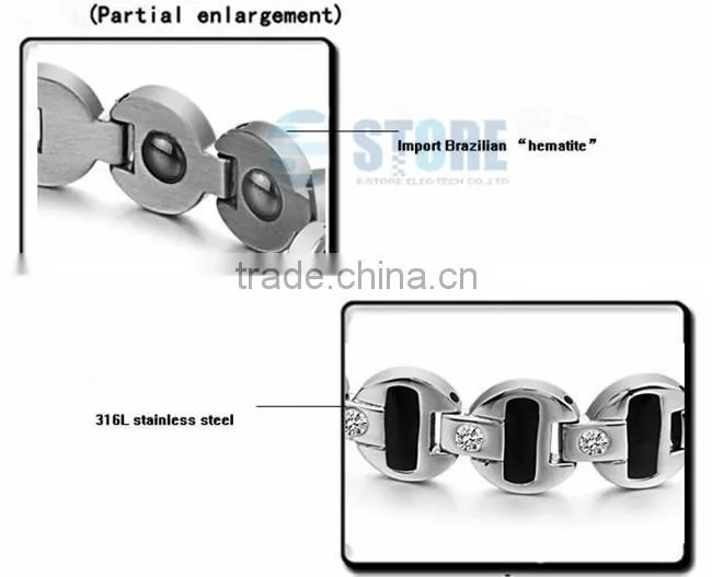 Factory Price Crystal 316L Stainless Steel Energy Bracelet