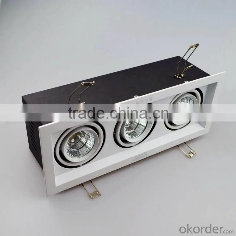 Led grille light dimmable 3pcs 30w cob led spotlight High power COB,high CRI (Ra >80),excellent lighting performance