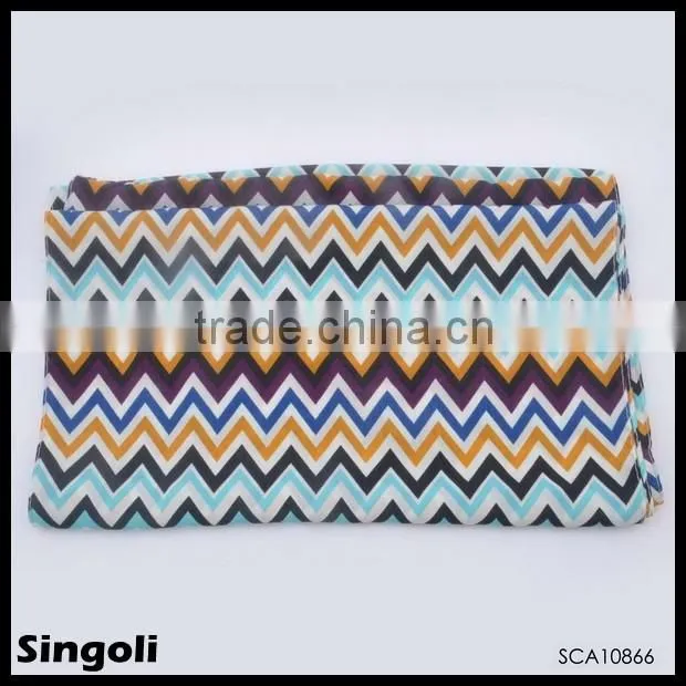 Chevron infinity scarf Wave Print Silk Cashmere Scarf