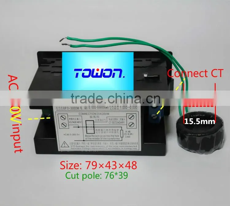 D69 Multi-functional LED display panel meter voltmeter ammeter with active and Electric energy and power factor 200-450V 0-100A