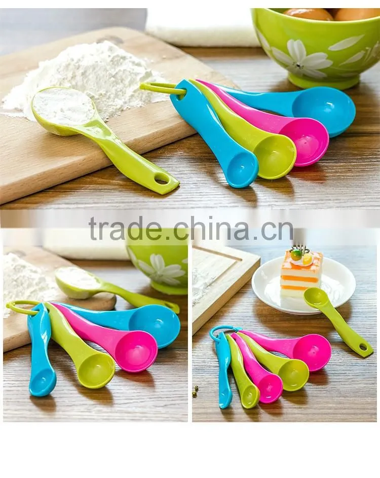 5 Piece with Carved Measure Color Spoon Plastic Kitchen Baking Tools