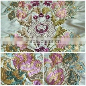 100%silk fabric embroidery pattern for home upholstery