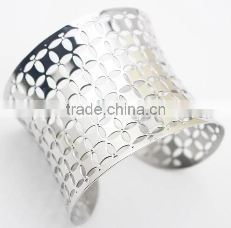 2016 Fashion Custom Silver Stainless Steel Jewelry Big Cuff Bangle Bracelet For Sale