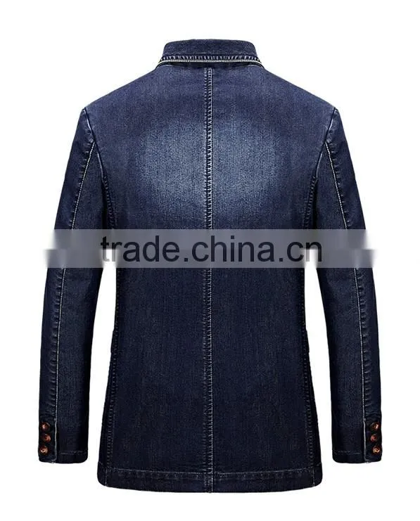 Vogue Blue Men's Fashion Trend Denim Jackets Short Jean Coat with high quality