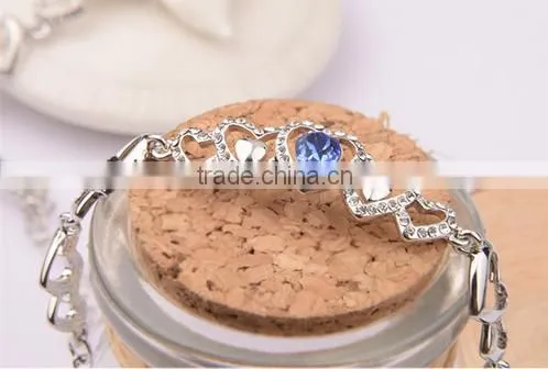 Luxy Heart Shape Bracelet,AB Rhinestone Bracelet For Women