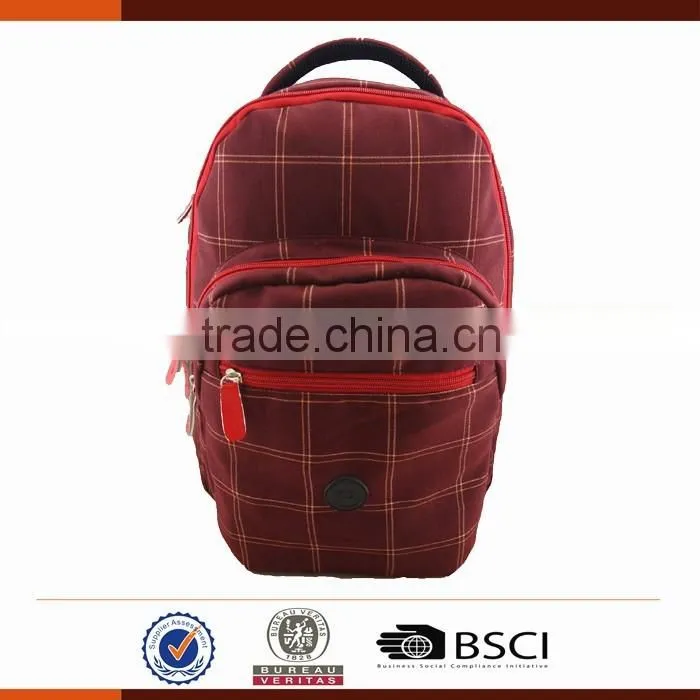 Plain Cotton School Bags Backpack for Teenage Girls